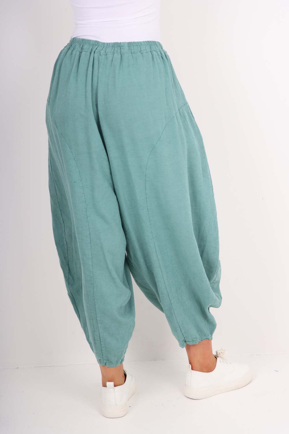Italian Plain Linen Hareem Pants