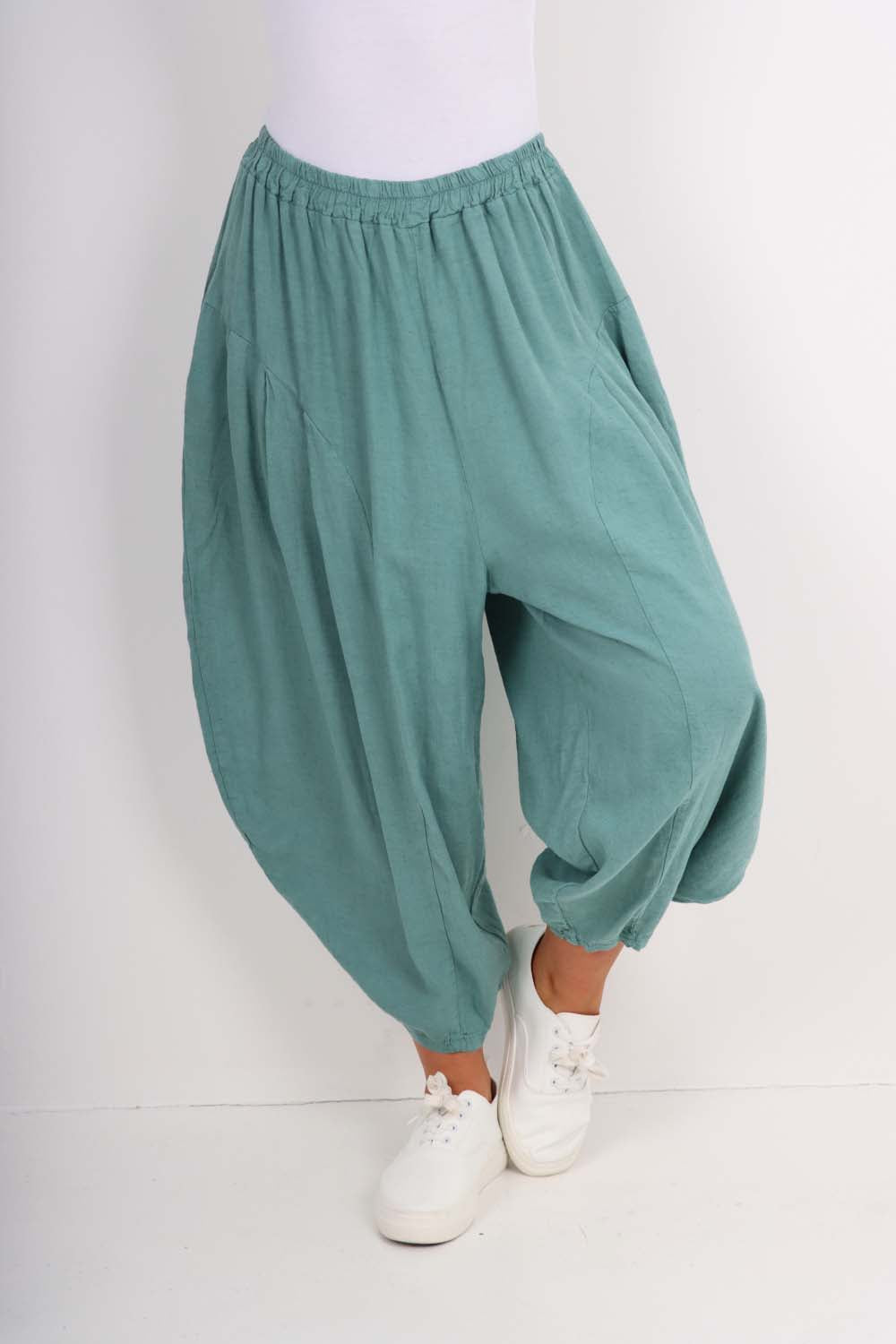 Italian Plain Linen Hareem Pants