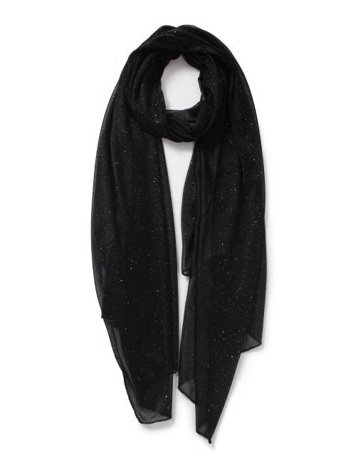 Silver Glitter Plain Scarf