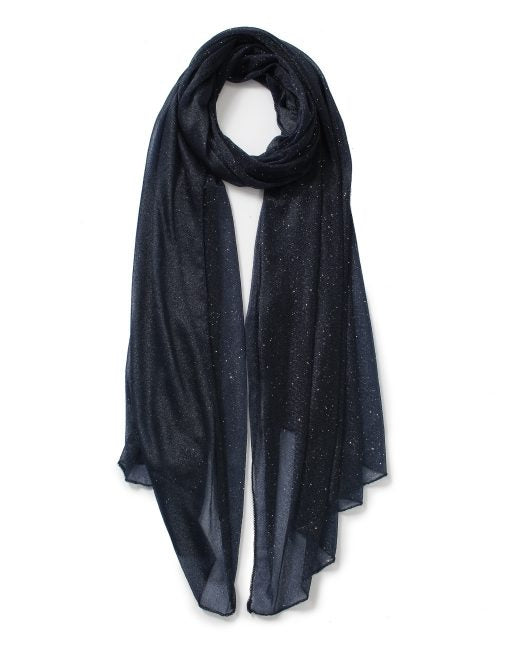 Silver Glitter Plain Scarf