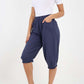 Italian Frill Hem 3/4 Linen Jogger