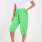 Italian Frill Hem 3/4 Linen Jogger