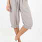 Italian Frill Hem 3/4 Linen Jogger