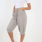 Italian Frill Hem 3/4 Linen Jogger