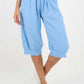 Italian Frill Hem 3/4 Linen Jogger