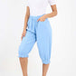Italian Frill Hem 3/4 Linen Jogger