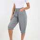 Italian Frill Hem 3/4 Linen Jogger