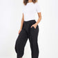 Italian Plain Layered 3/4 Linen Jogger