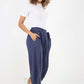 Italian Plain Layered 3/4 Linen Jogger