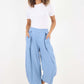 Italian Plain Layered 3/4 Linen Jogger