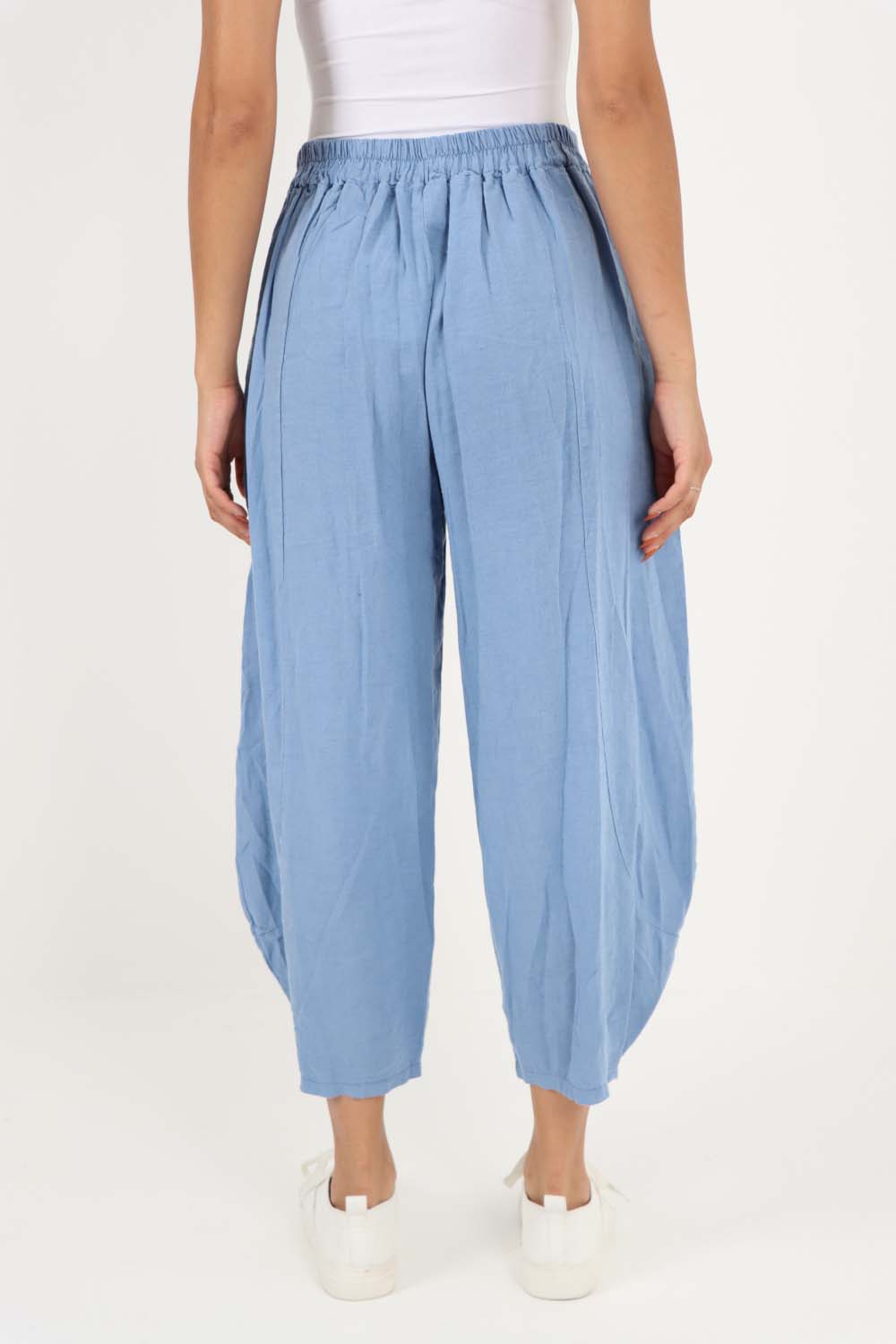 Italian Plain Layered 3/4 Linen Jogger