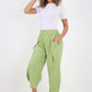 Italian Plain Layered 3/4 Linen Jogger