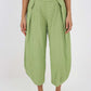 Italian Plain Layered 3/4 Linen Jogger