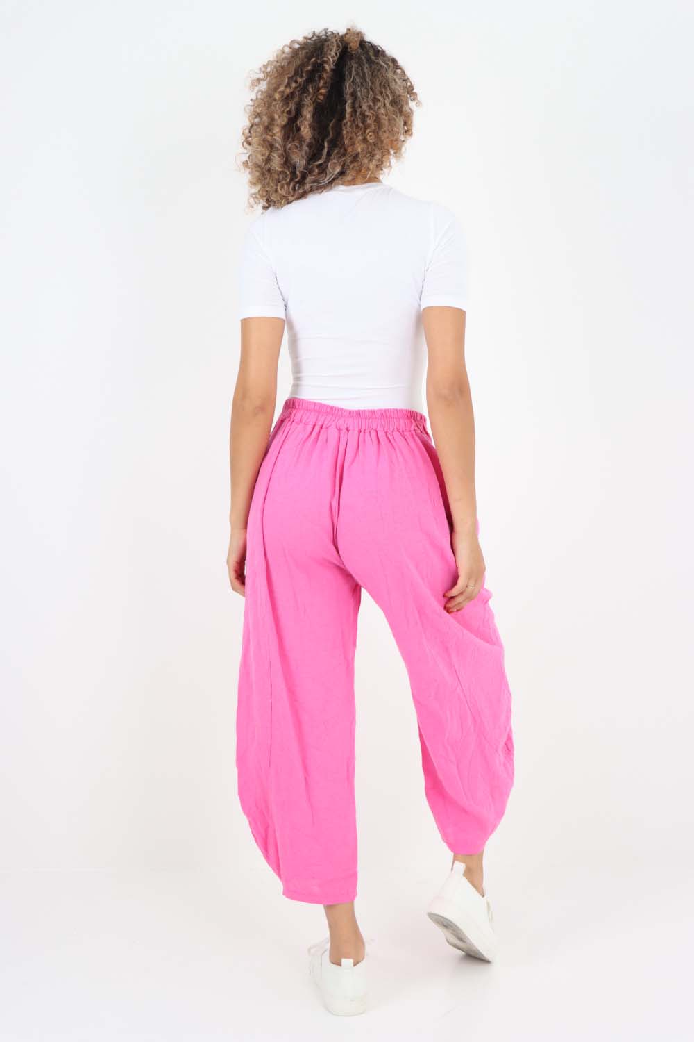 Italian Plain Layered 3/4 Linen Jogger