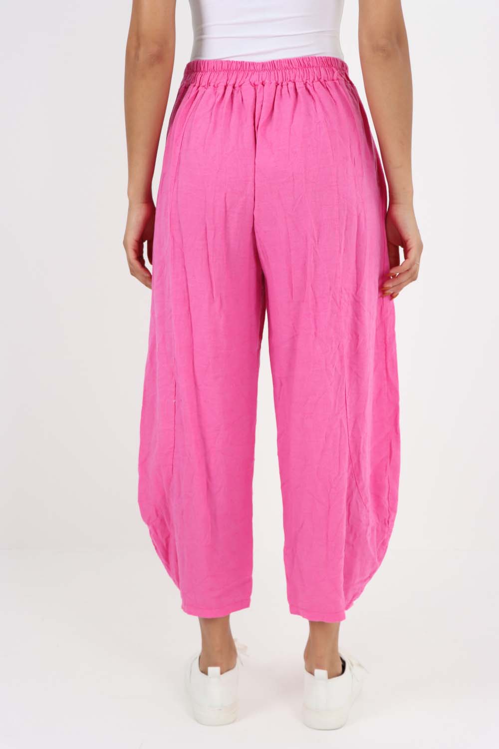 Italian Plain Layered 3/4 Linen Jogger