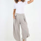 Italian Plain Layered 3/4 Linen Jogger