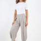 Italian Plain Layered 3/4 Linen Jogger
