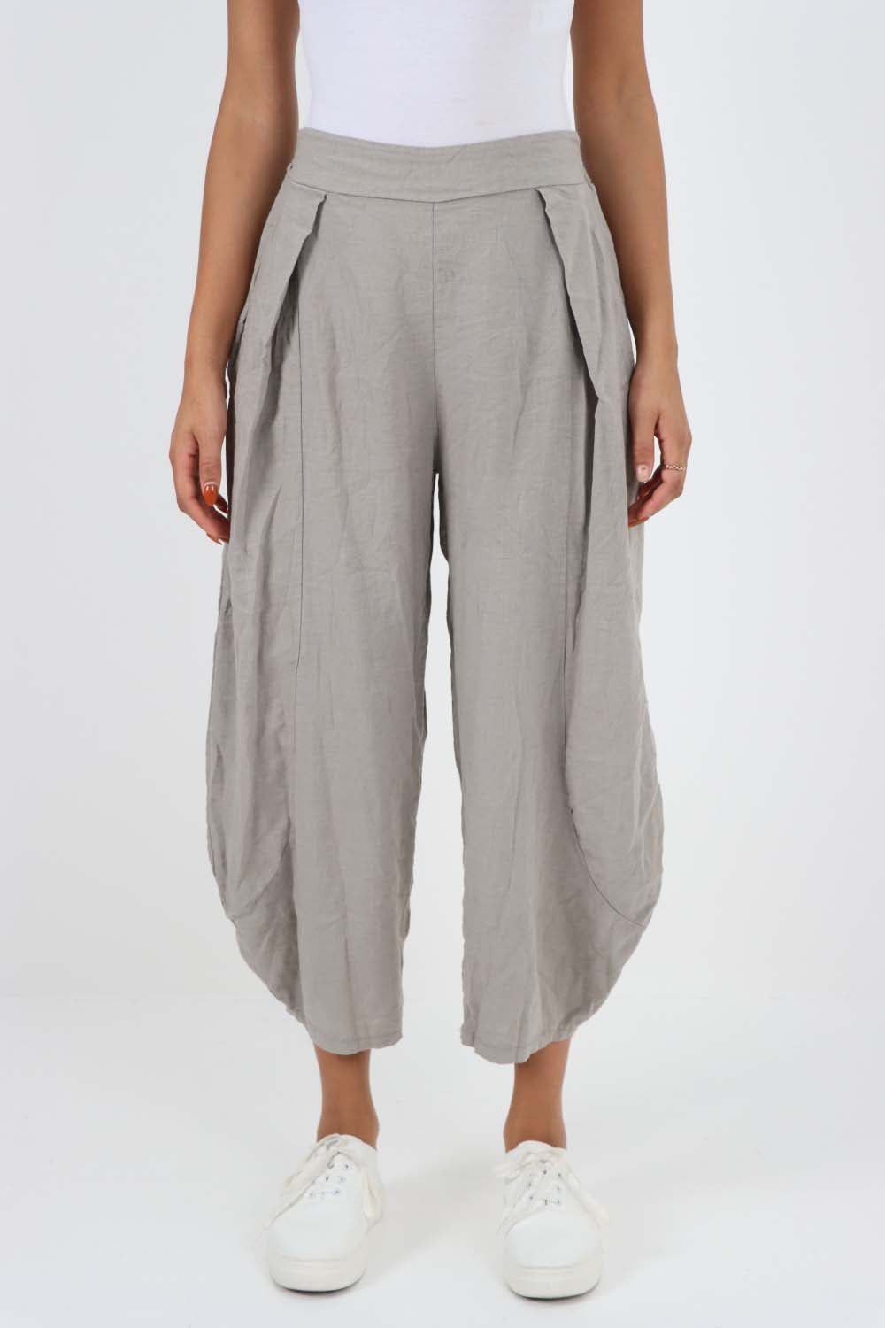 Italian Plain Layered 3/4 Linen Jogger
