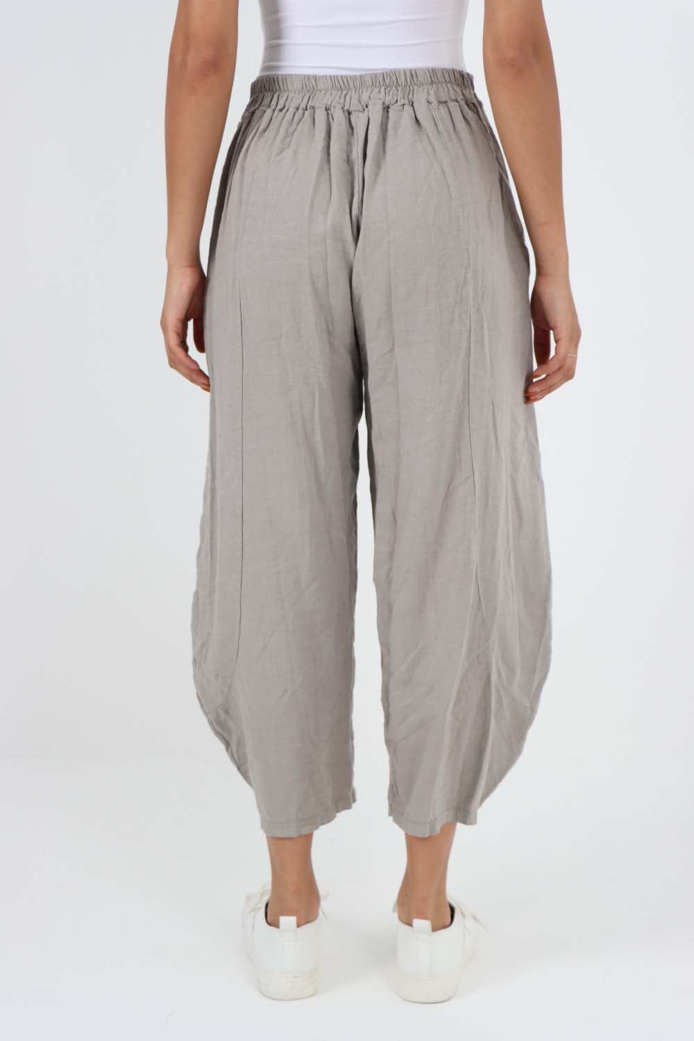 Italian Plain Layered 3/4 Linen Jogger