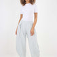 Italian Plain Layered 3/4 Linen Jogger