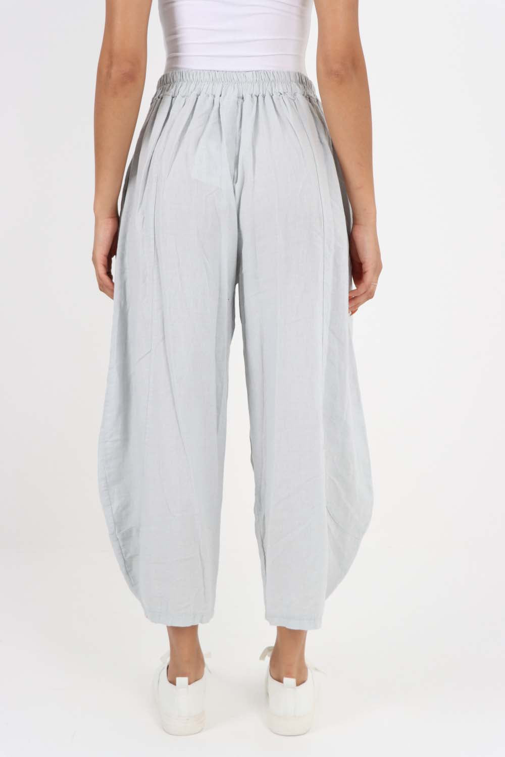 Italian Plain Layered 3/4 Linen Jogger