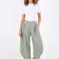 Italian Plain Layered 3/4 Linen Jogger