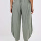 Italian Plain Layered 3/4 Linen Jogger
