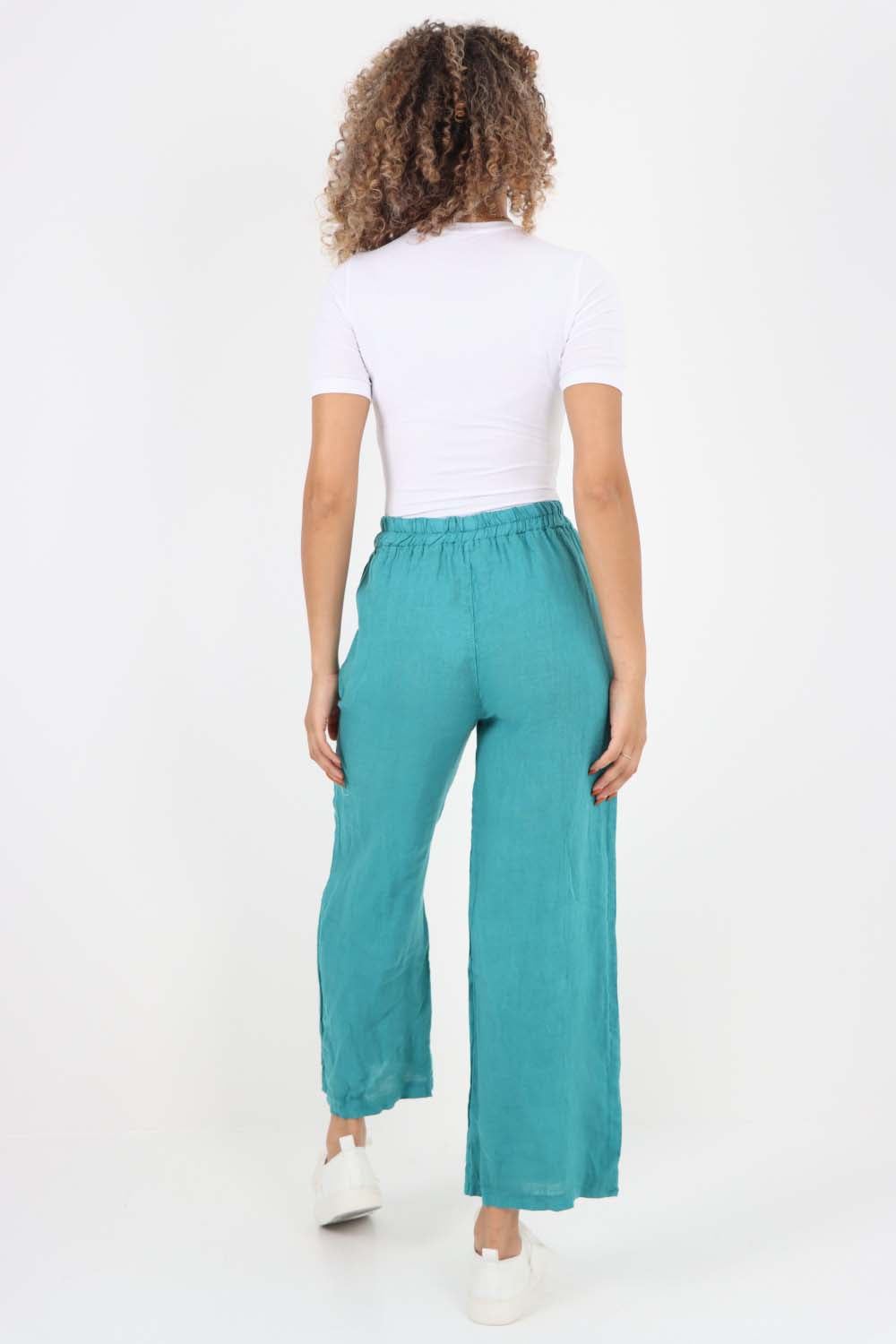 Italian Plain Linen Palazzo Trouser