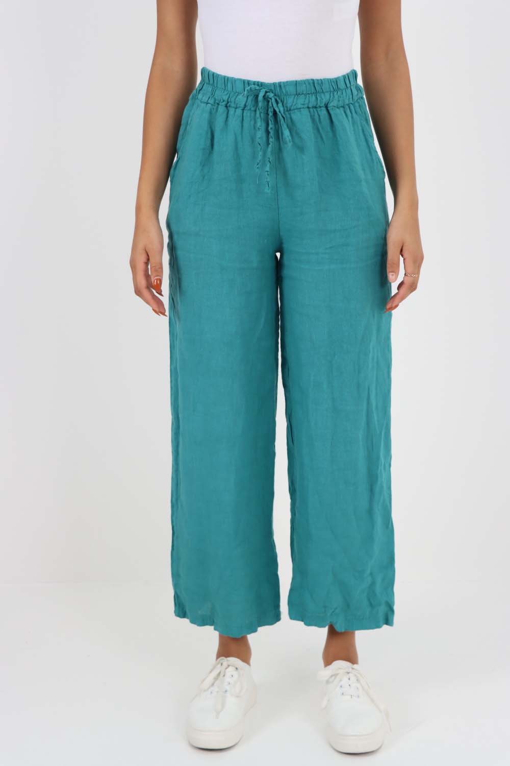 Italian Plain Linen Palazzo Trouser