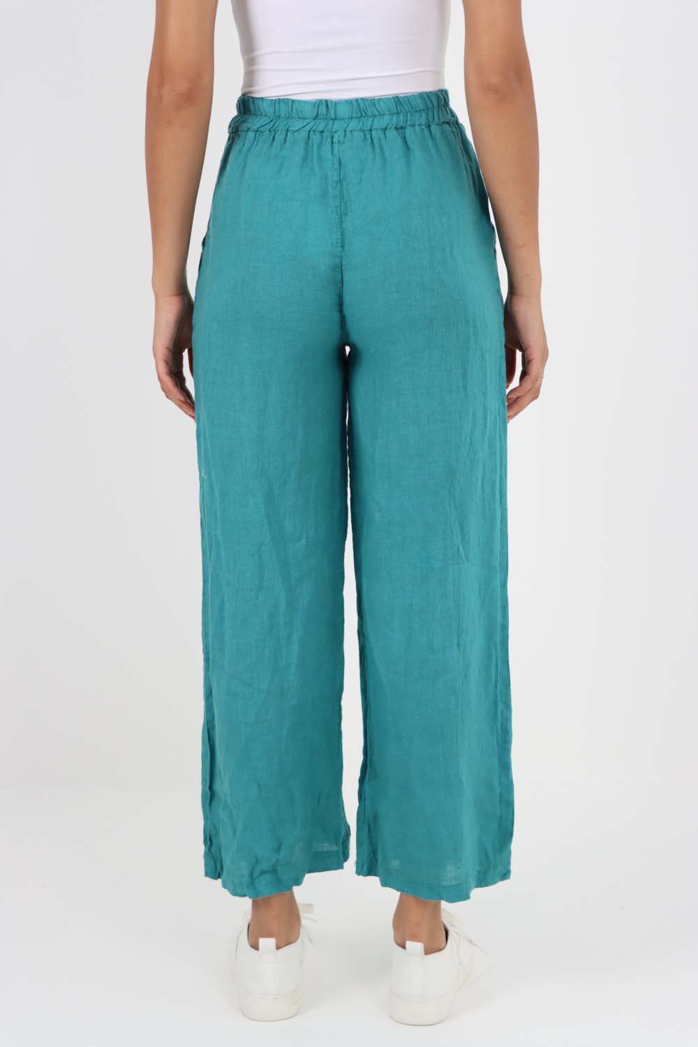 Italian Plain Linen Palazzo Trouser