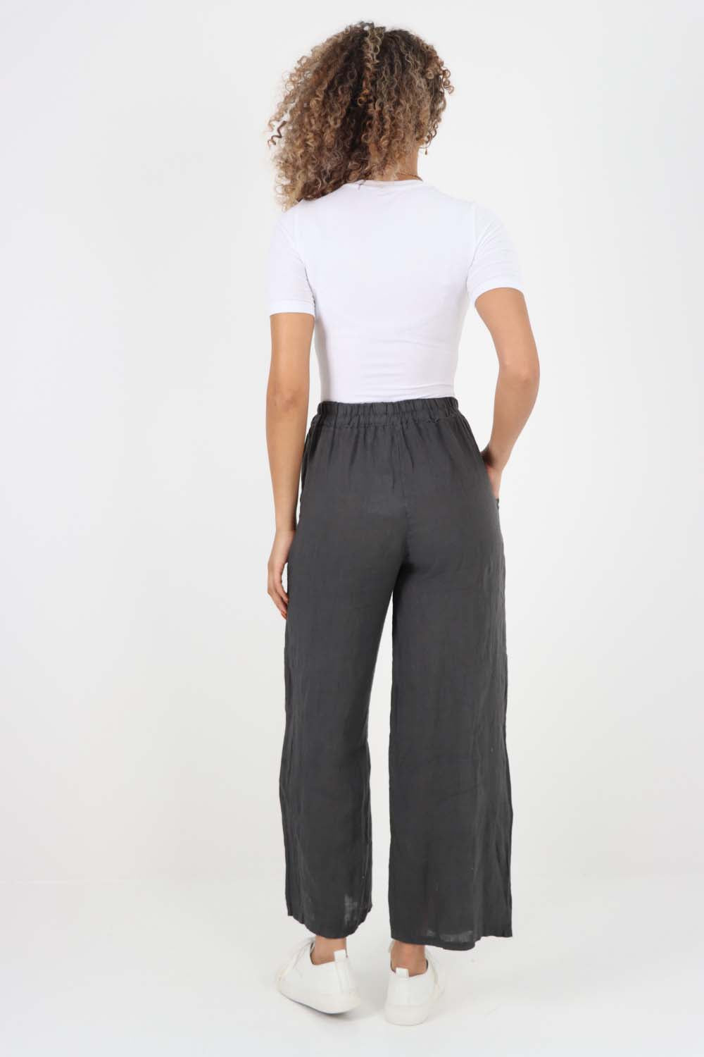 Italian Plain Linen Palazzo Trouser