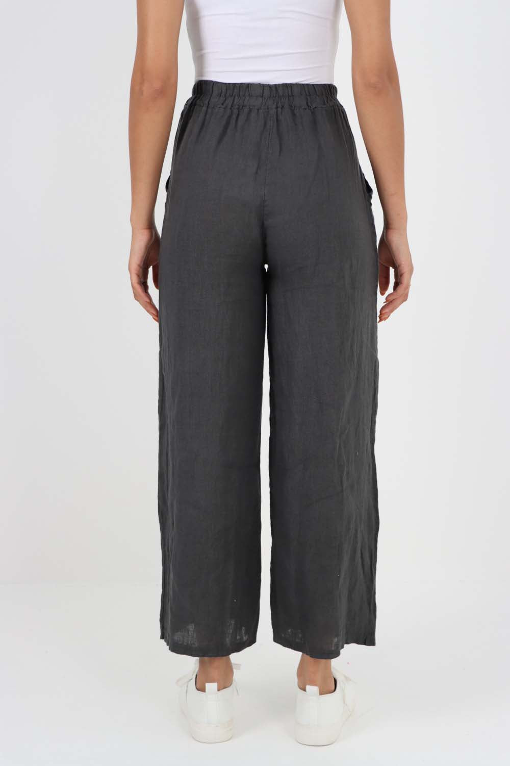 Italian Plain Linen Palazzo Trouser