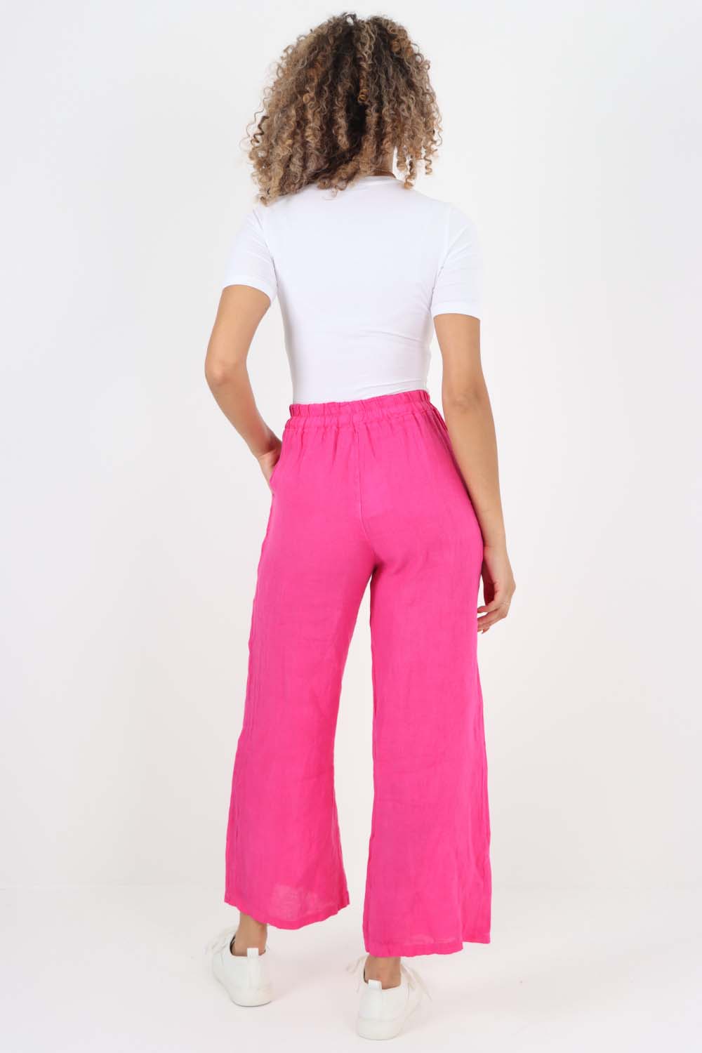 Italian Plain Linen Palazzo Trouser