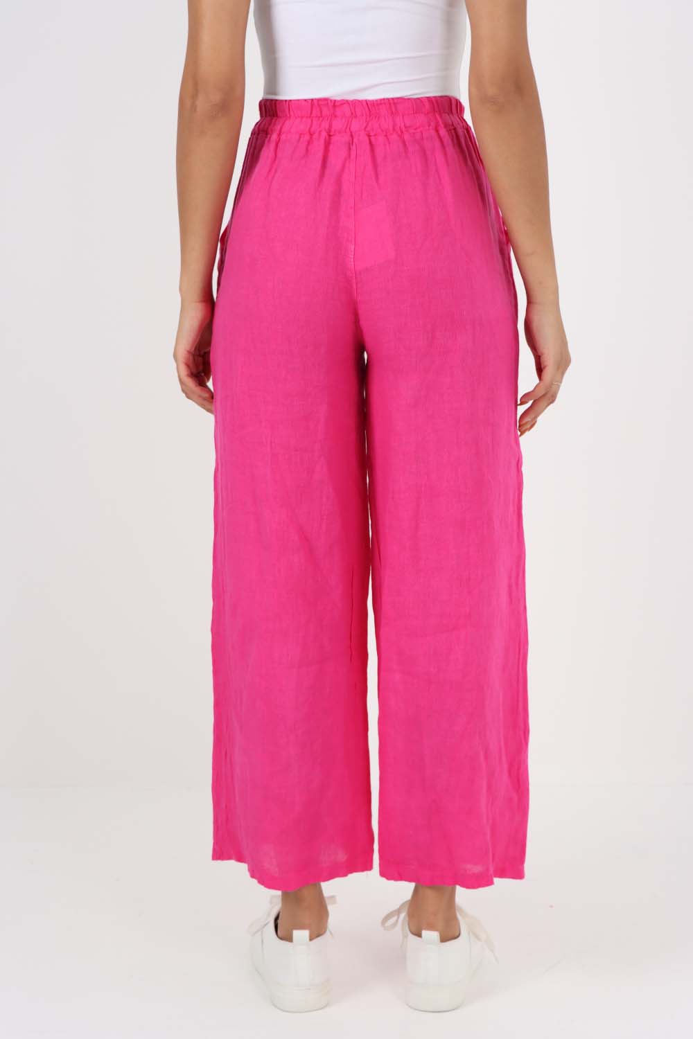 Italian Plain Linen Palazzo Trouser