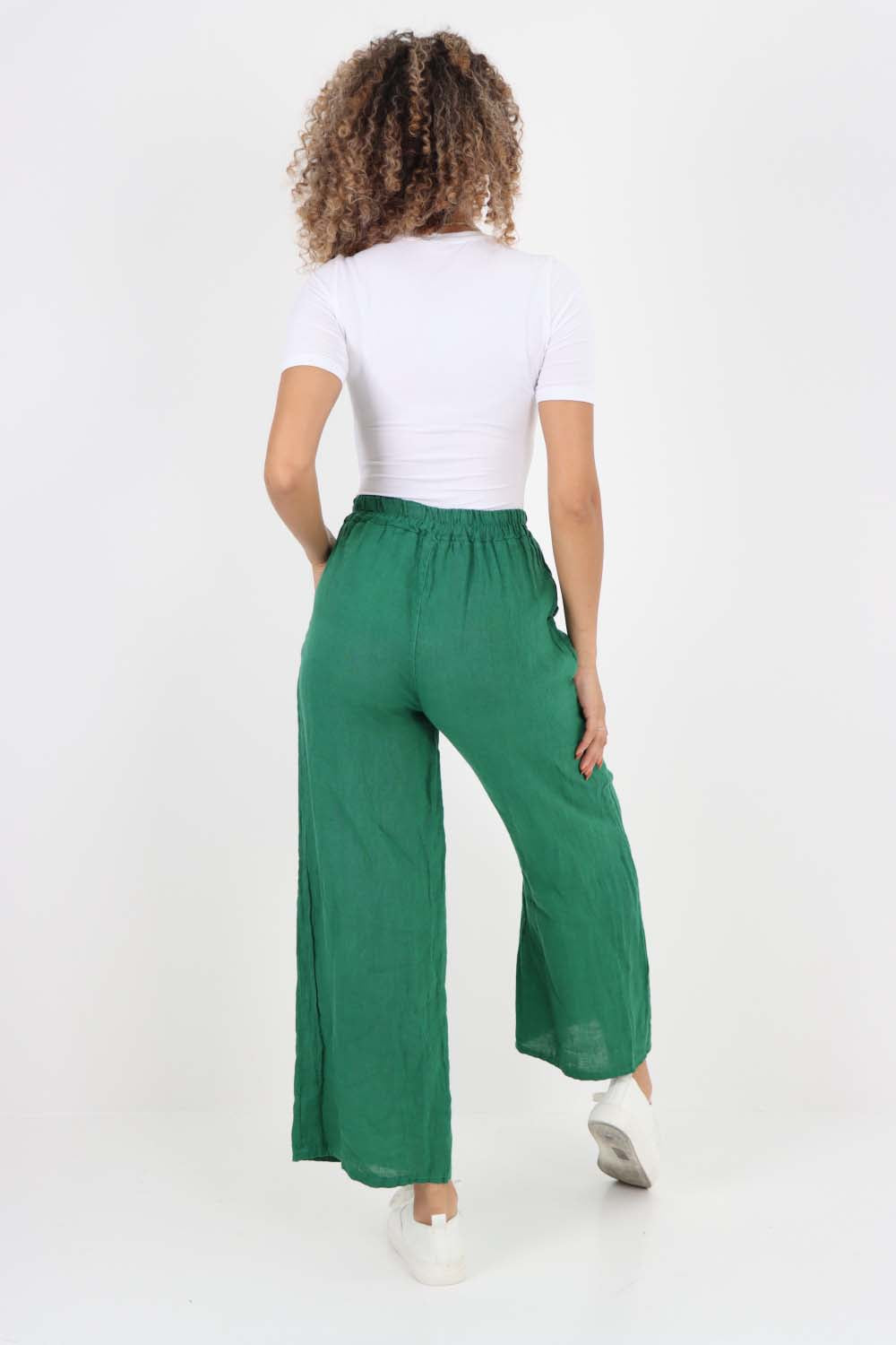 Italian Plain Linen Palazzo Trouser