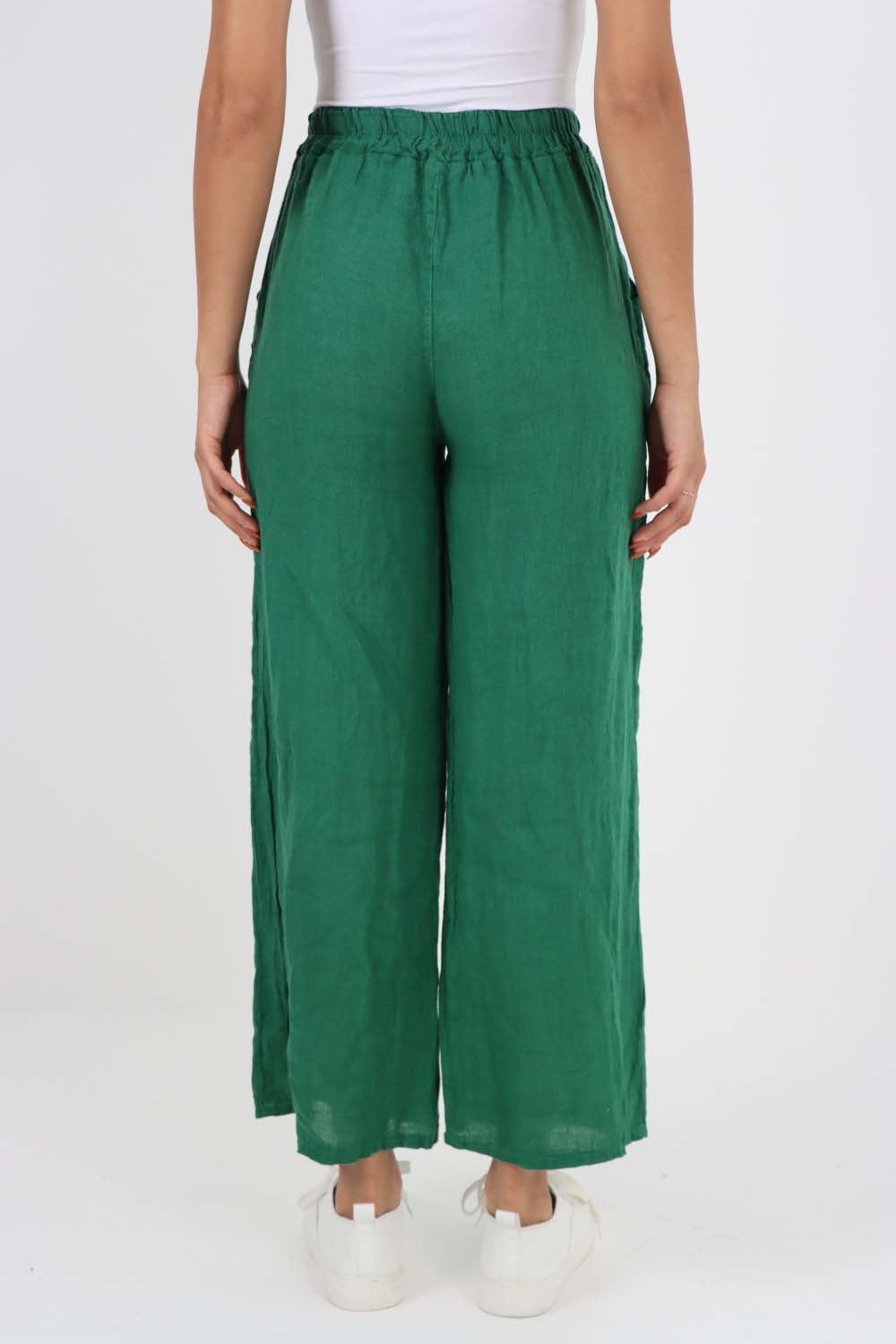 Italian Plain Linen Palazzo Trouser