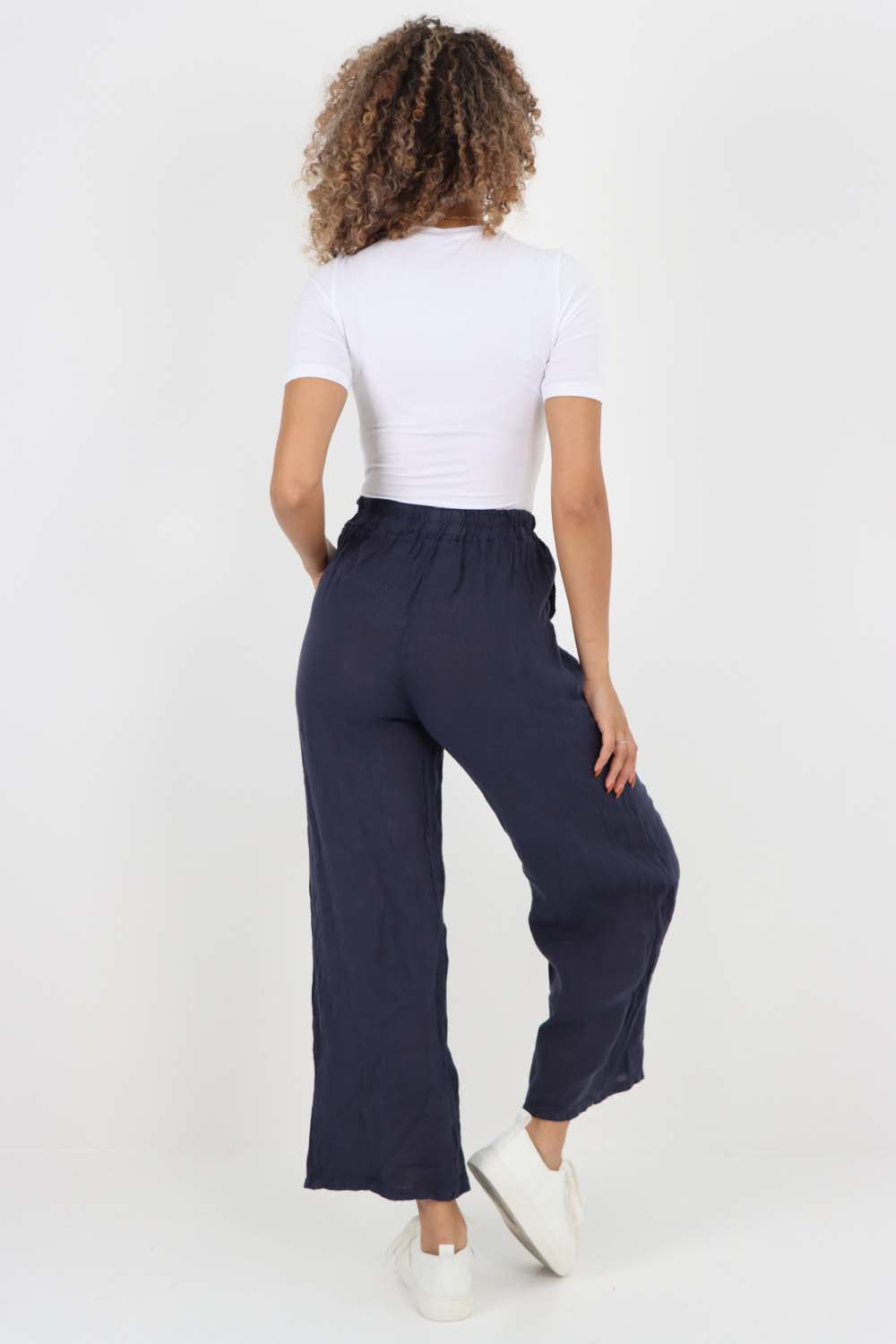Italian Plain Linen Palazzo Trouser