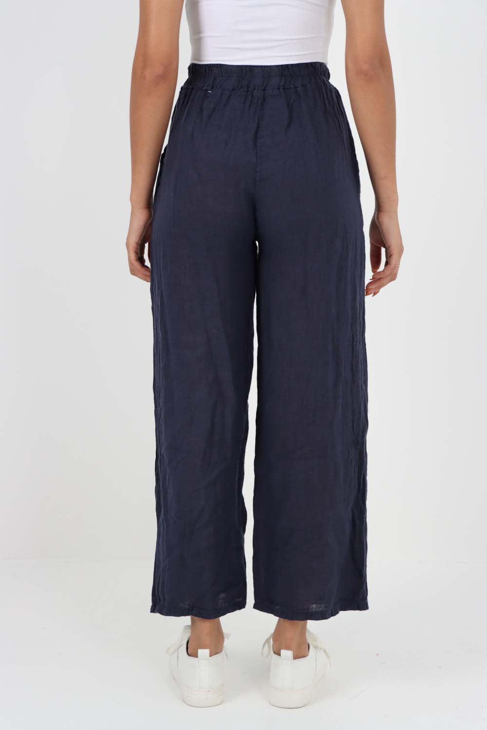 Italian Plain Linen Palazzo Trouser