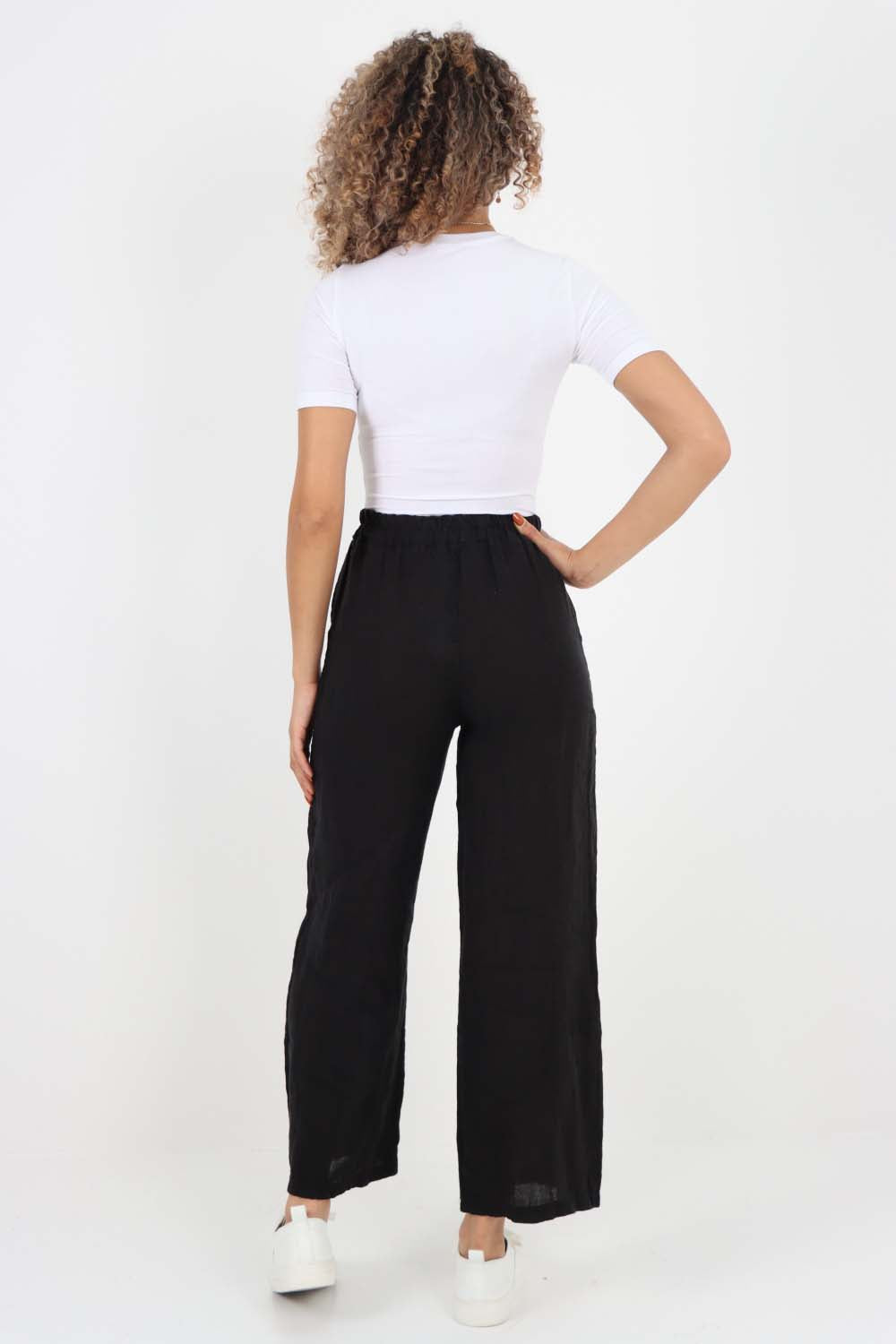 Italian Plain Linen Palazzo Trouser