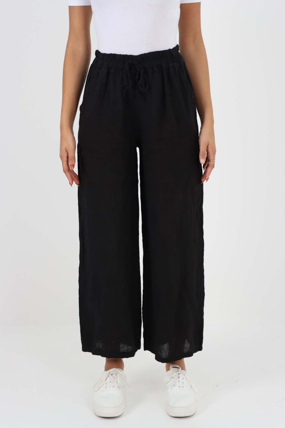 Italian Plain Linen Palazzo Trouser