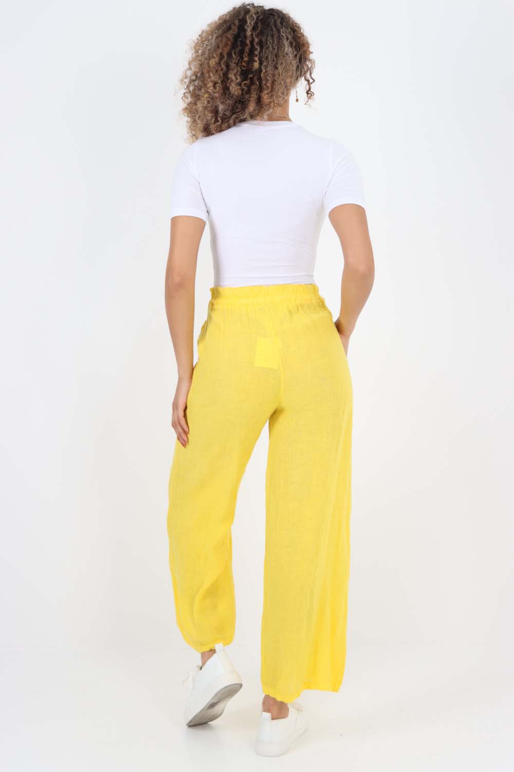 Italian Plain Linen Palazzo Trouser