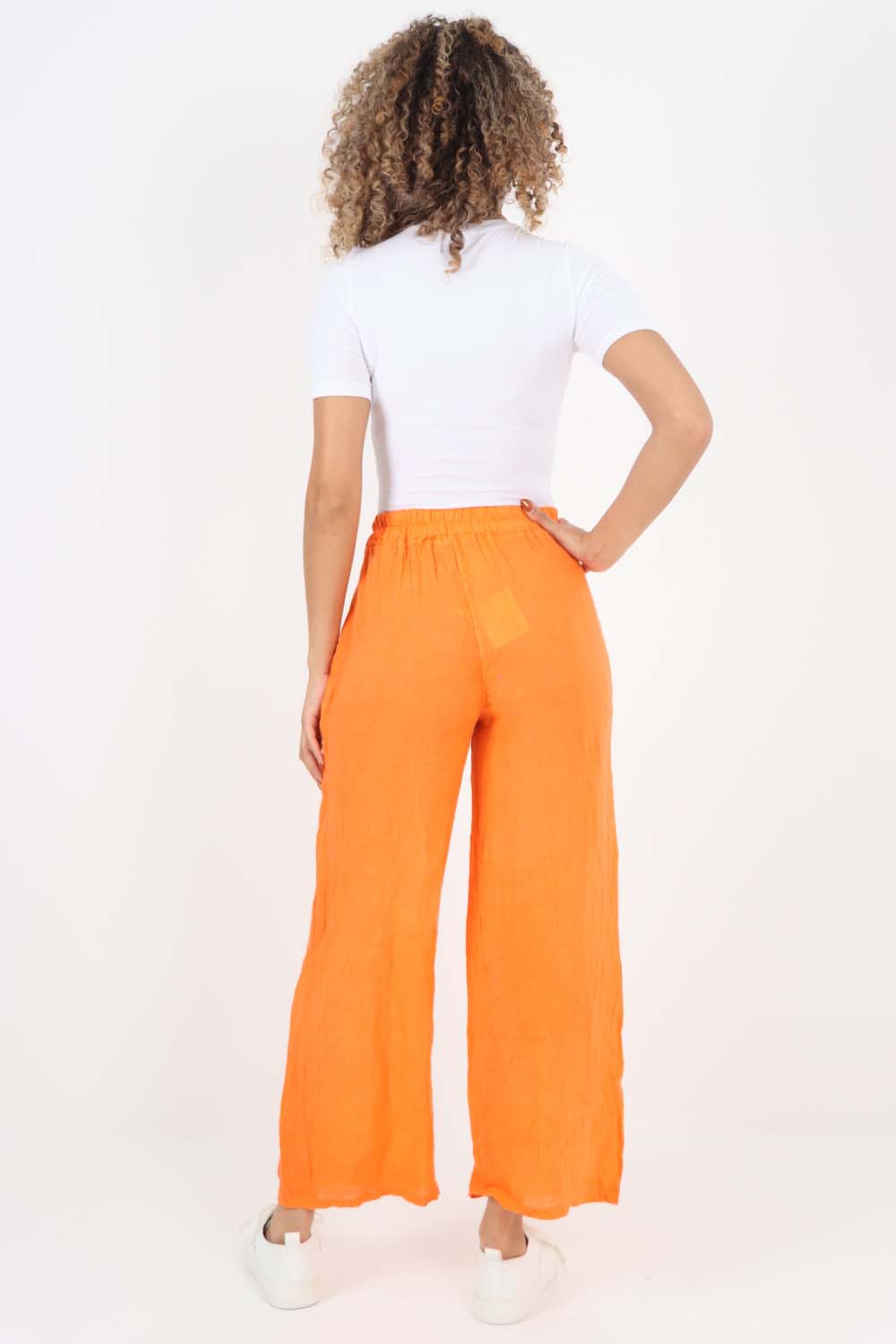 Italian Plain Linen Palazzo Trouser
