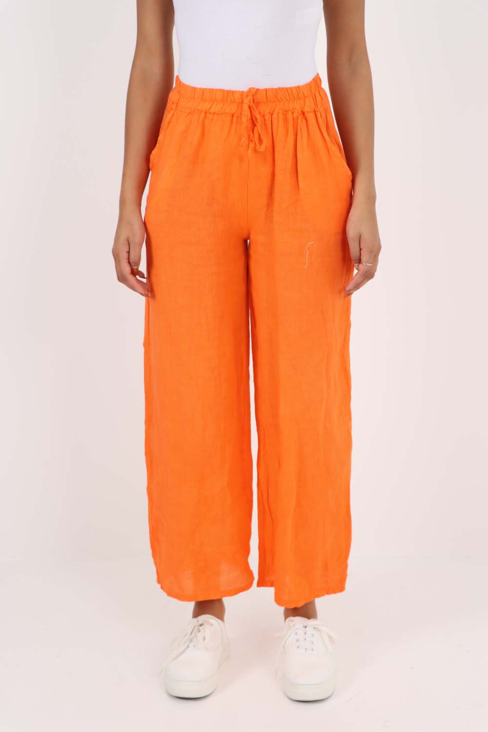 Italian Plain Linen Palazzo Trouser
