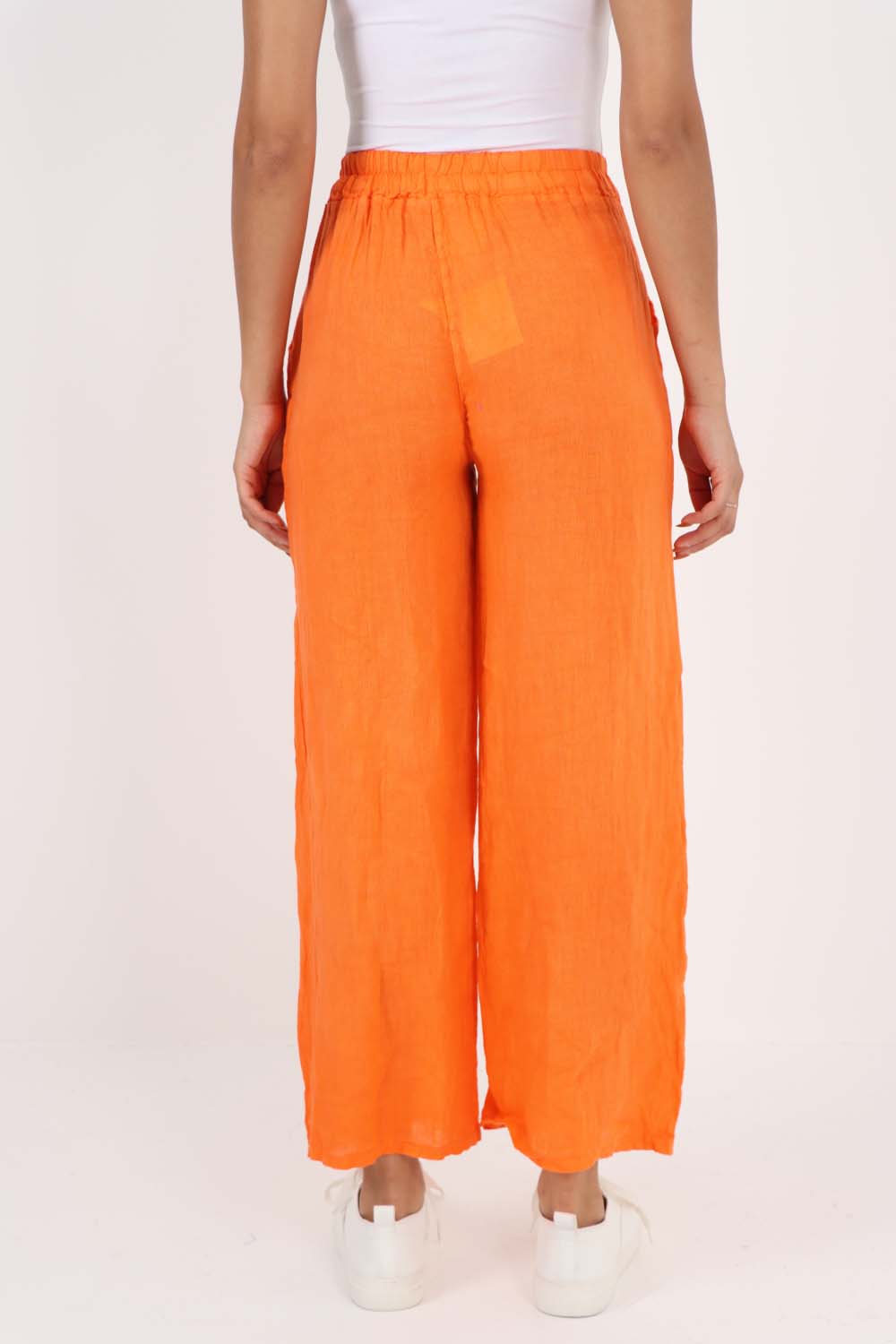 Italian Plain Linen Palazzo Trouser