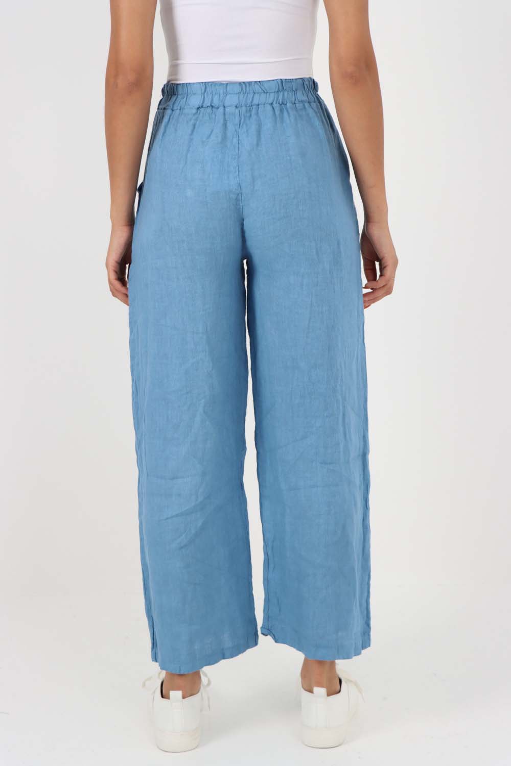 Italian Plain Linen Palazzo Trouser