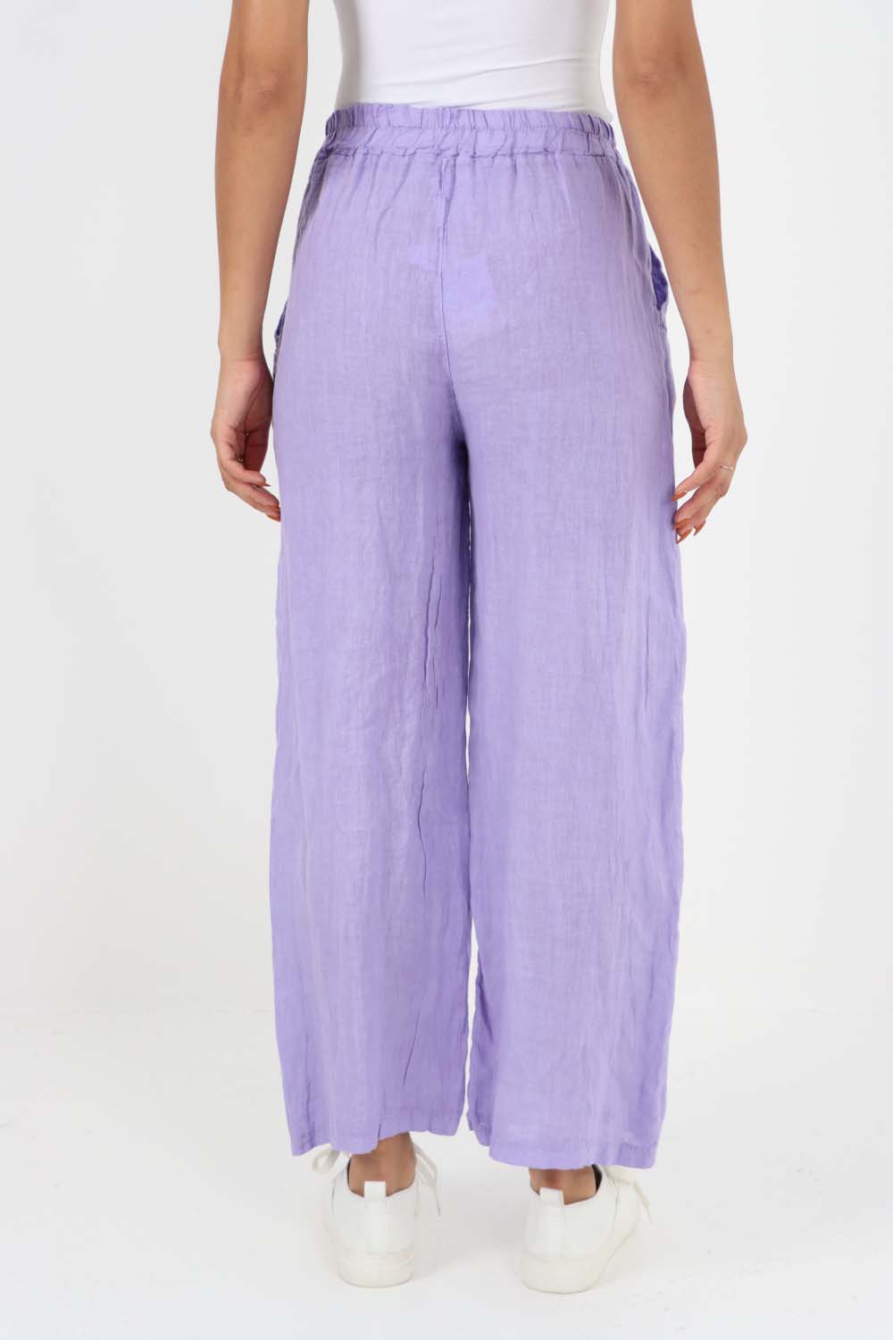 Italian Plain Linen Palazzo Trouser