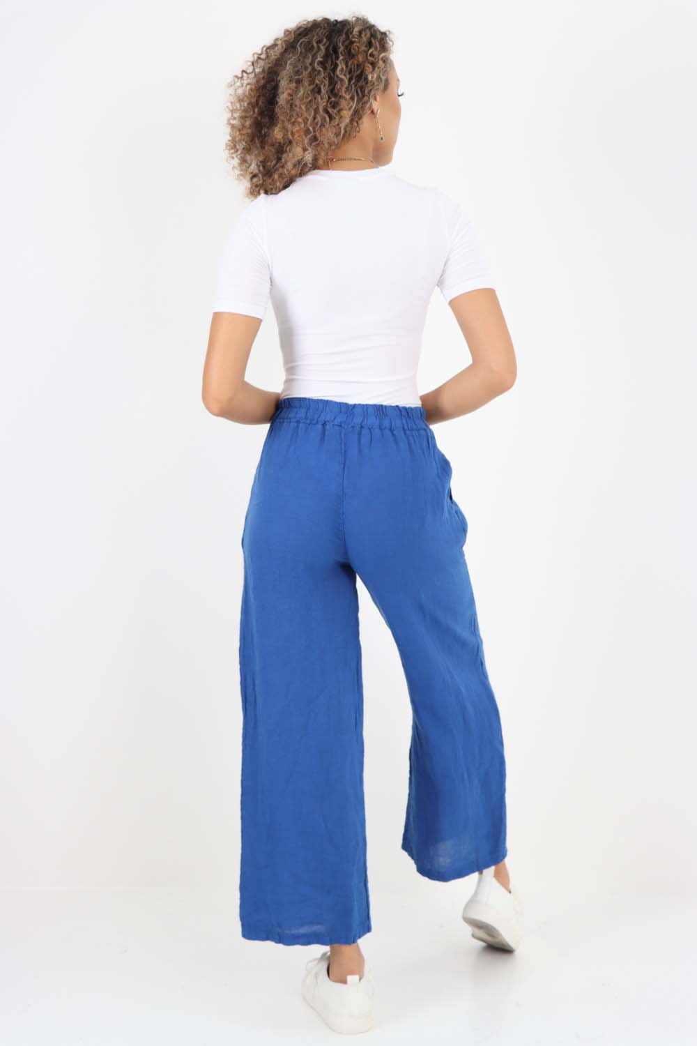 Italian Plain Linen Palazzo Trouser