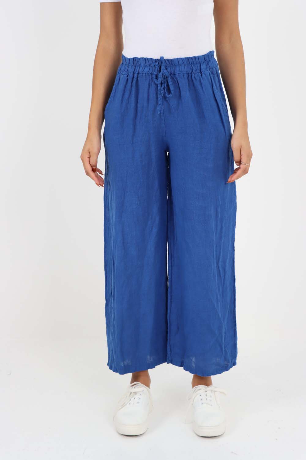 Italian Plain Linen Palazzo Trouser