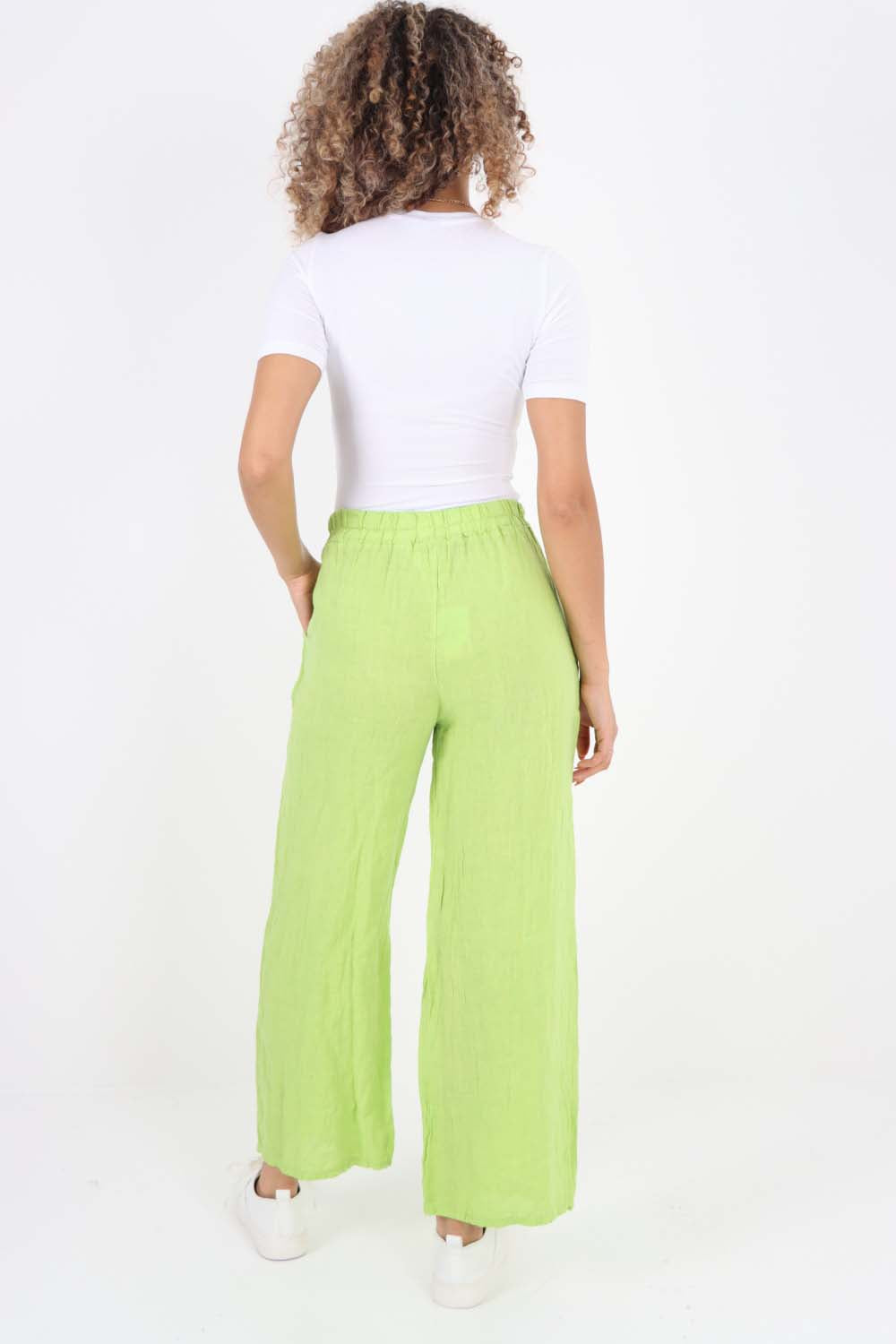 Italian Plain Linen Palazzo Trouser