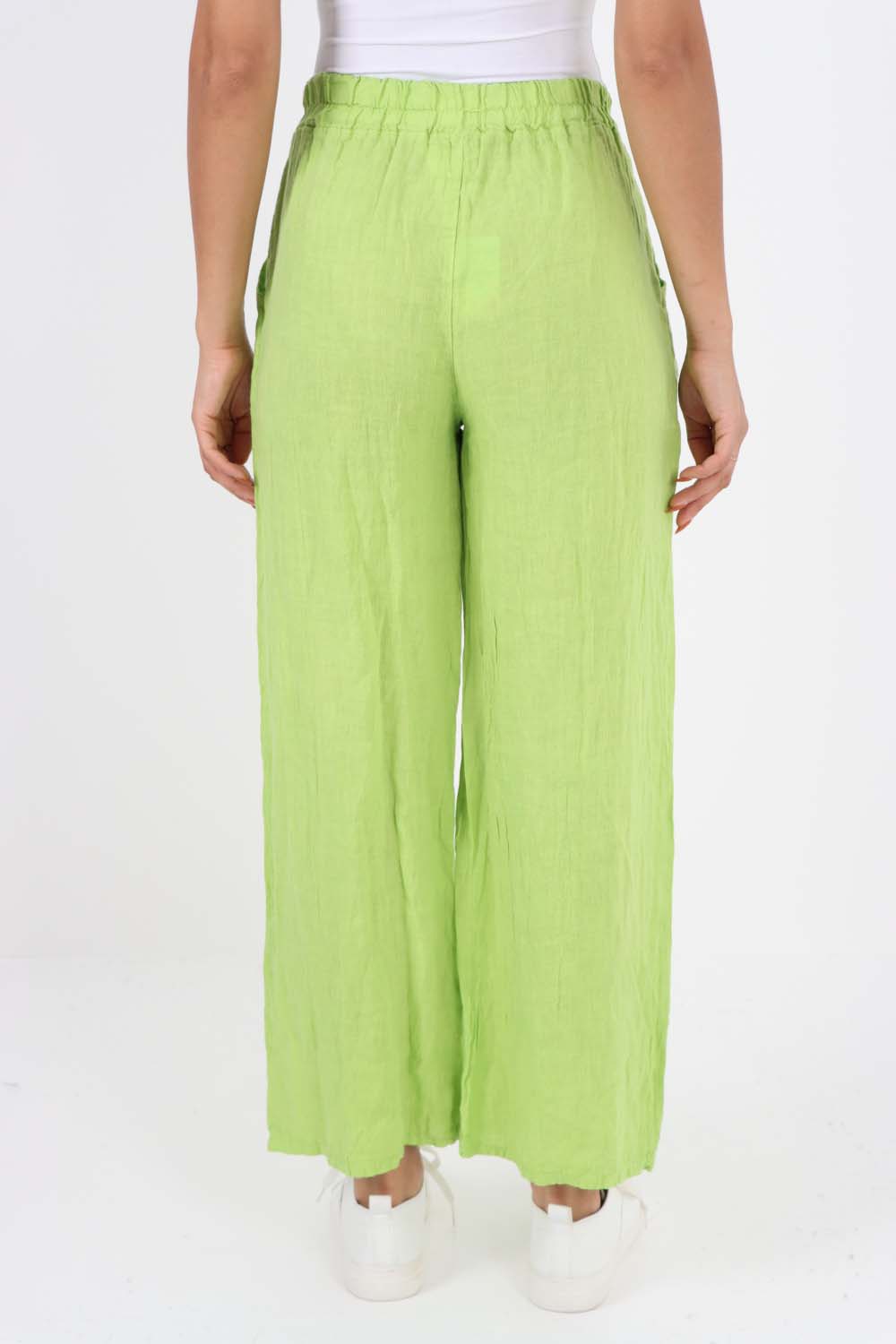 Italian Plain Linen Palazzo Trouser